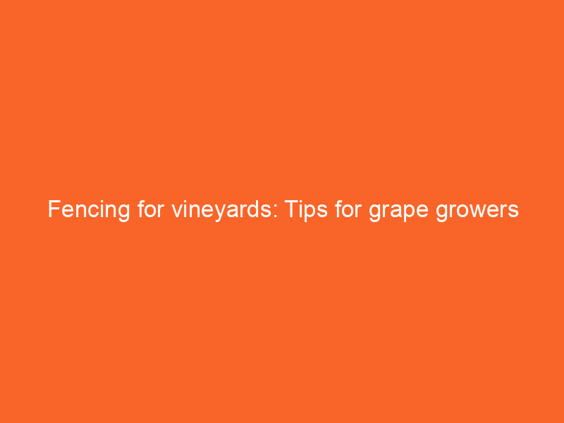 Fencing for vineyards: Tips for grape growers