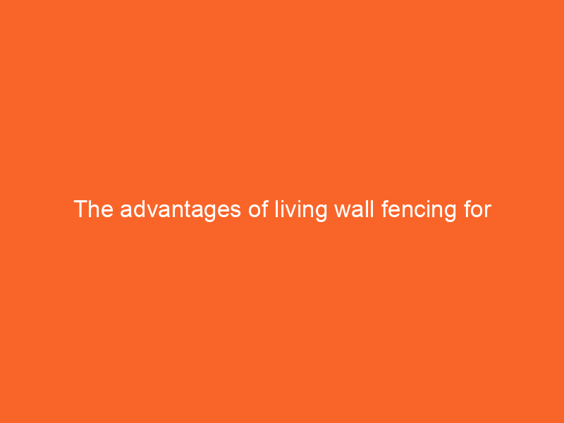 The advantages of living wall fencing for vertical gardens